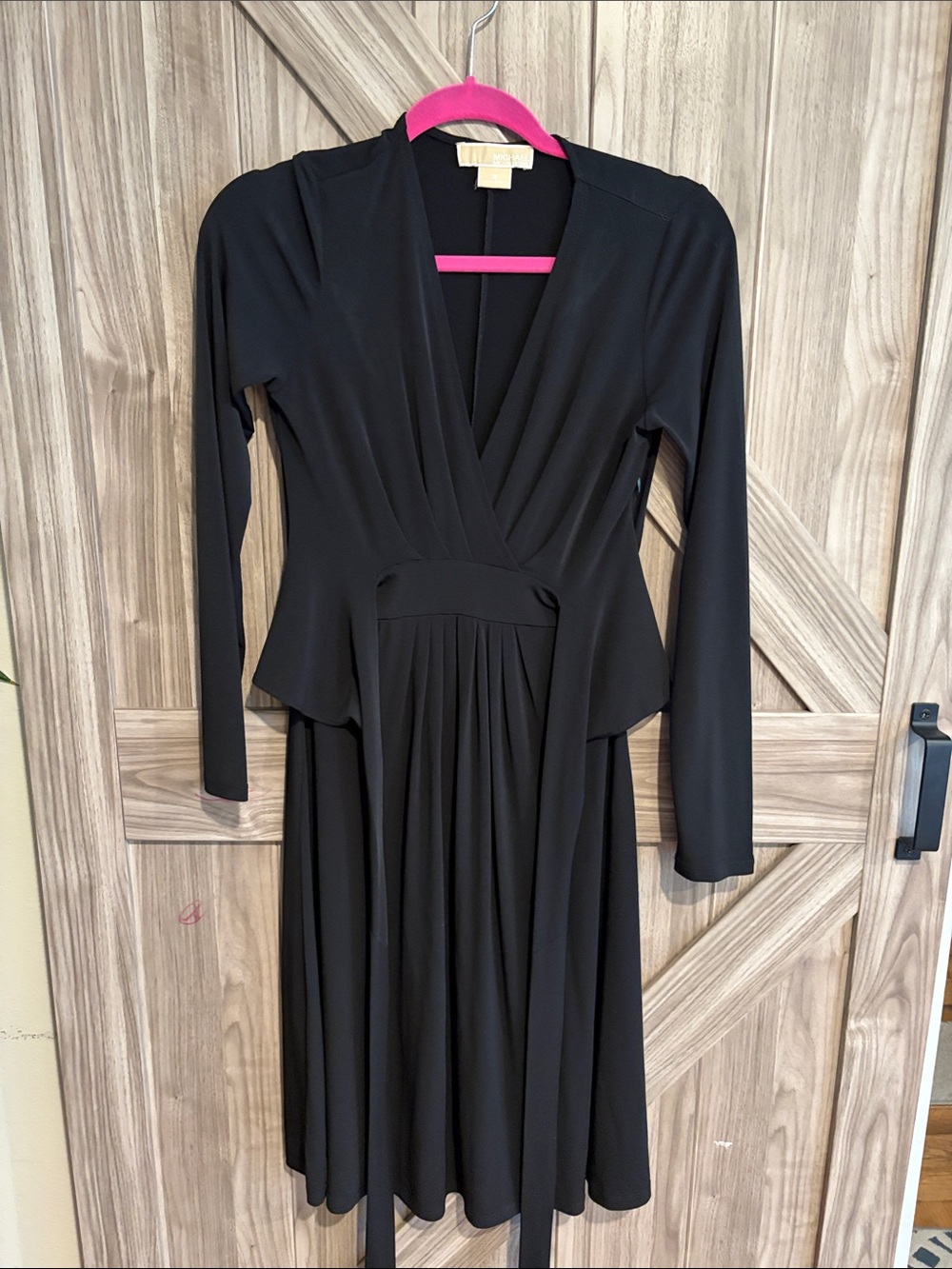MICHAEL Michael Kors Black Long-Sleeve Wrap Dress